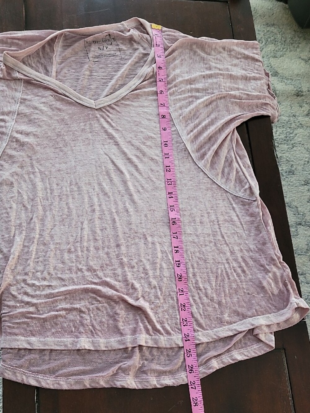 We The Free Mauve Washed V-Neck Short Sleeve Tee - Picture 8 of 8